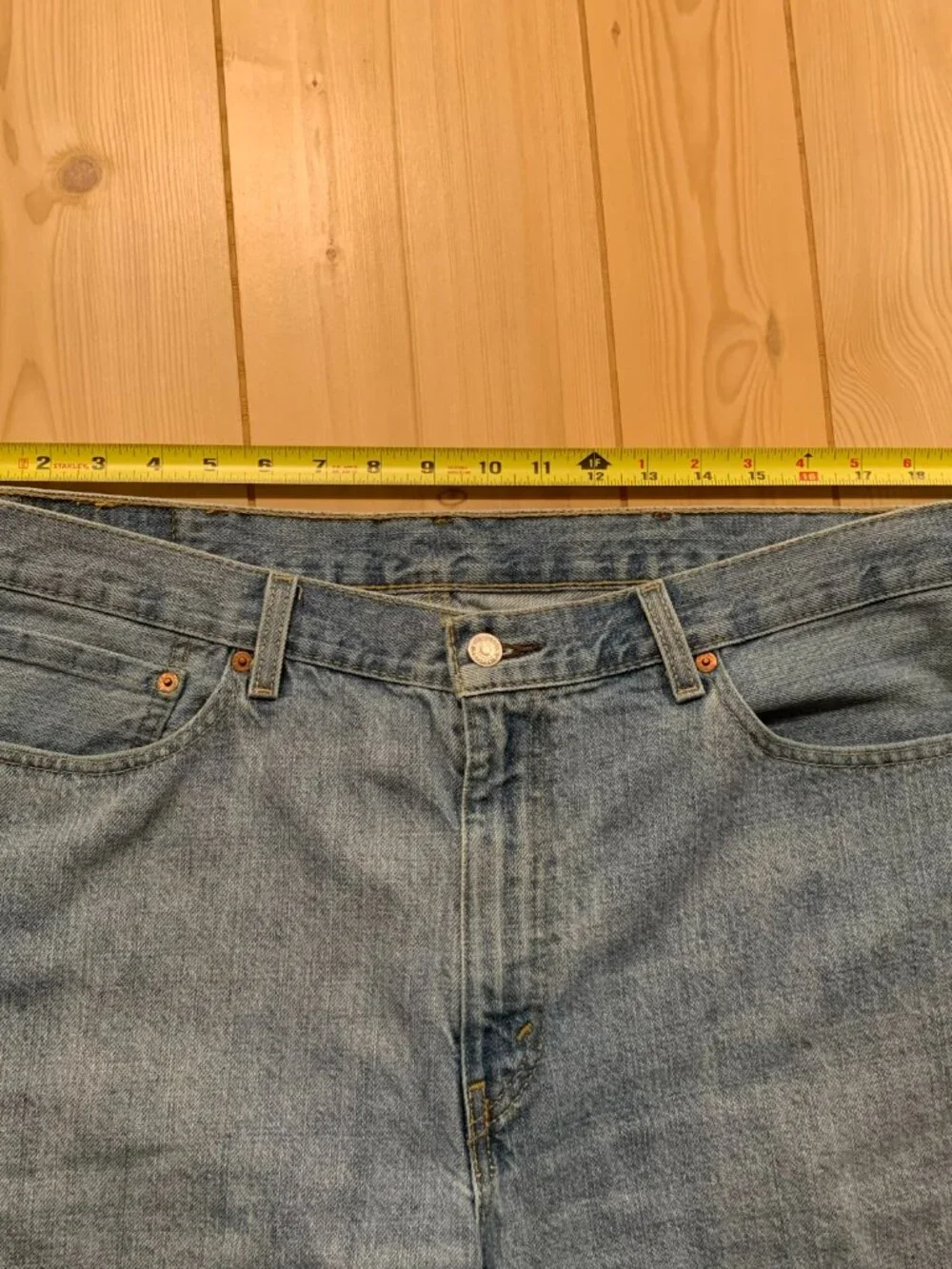Levi Strauss Levi's 505 Straight Leg Utility Denim Light Blue Jean Shorts W 36